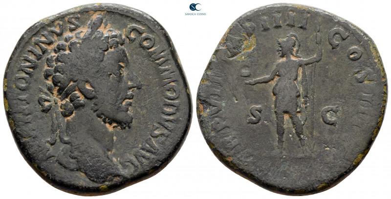 Commodus AD 177-192. Rome
Sestertius Æ

33 mm, 26,94 g

M ANTONINVS COMMODV...