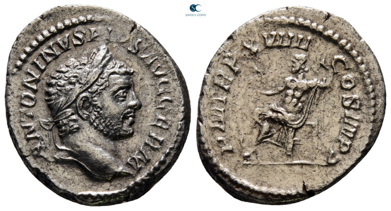 Caracalla AD 198-217. Rome
Denarius AR

20 mm, 2,21 g

ANTONINVS P[IV]S AVG...