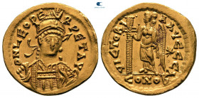 Leo I AD 457-474. Constantinople. 4th officina. Solidus AV