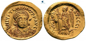 Justin I AD 518-527. Constantinople. Solidus AV