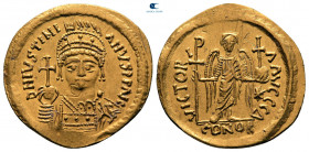Justinian I AD 527-565. Constantinople. 4th officina. Solidus AV