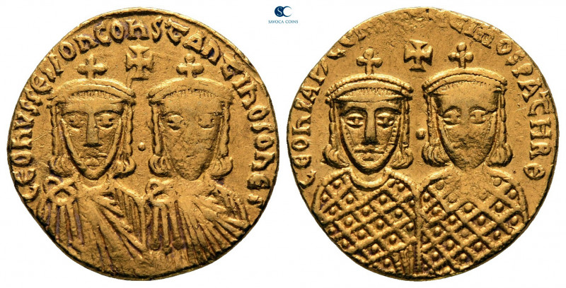 Leo IV with Constantine VI, Constantine V and Leo III AD 775-780. Constantinople...