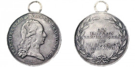 Austria. Austria Francis II, Holy Roman Emperor (1792/1806-1835) Medal 1797 Military defense medal for Tyrol, Ø 40 mm. Ag. 17.80 g. F.VZGL