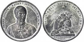 Austria. Austria Franz Joseph I (1848-1916) Medal 1848 "Heaven's blessings be upon him". Bending metal. Ø 41 mm. Zn. 23.60 g. SS+