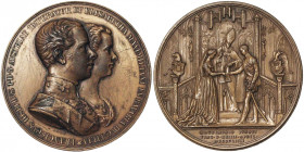 Austria. Austria Franz Joseph I (1848-1916) Medal 1854 (Later issue) Marriage with Elisabeth in Bayern.20th century issue, Ø 55 mm. Scratches. Ae. 75....