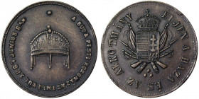 Austria. Austria Franz Joseph I (1848-1916) Medal 1867 in memory of the coronation as hungarian king in Budapest. Ø 39 mm. Ae. 19.40 g. SS+