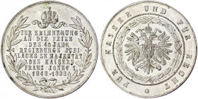Austria. Austria Franz Joseph I (1848-1916) Medal 1888 40th anniversary of reign of the emperor, Ø 41,5 mm. Ag. 22.55 g. VZGL+