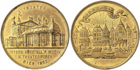 Austria. Austria Franz Joseph I (1848-1916) Medal 1892 Theatre and music exposition in Vienna 1982,opus: Christlbauer, Ø 42,5 mm. Ae. 22.00 g. AU