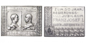 Austria. Austria Franz Joseph I (1848-1916) Medal 1898 for the 50th anniversary of the government, 33x25 mm. Ag. 11.45 g. VZGL