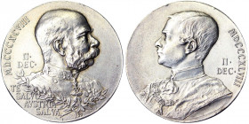 Austria. Austria Franz Joseph I (1848-1916) Medal 1898 For 50th Anniversary of reign. Ø 26 mm. Ag. 8.00 g. F.VZGL