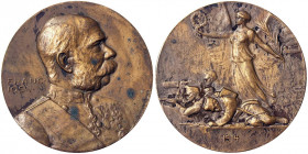 Austria. Austria Franz Joseph I (1848-1916) Medal 1914 First world war, opus: R.Neuberger, A.Hartig, Ø 50 mm. Ae. Wurzbach 2681. 52.00 g. VZGL