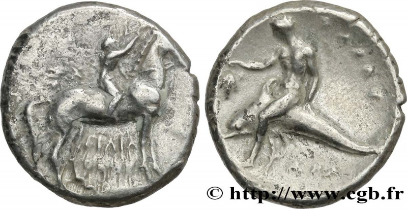 CALABRIA - TARAS
Type : Nomos, statère ou didrachme 
Date : c. 302 AC. 
Mint nam...