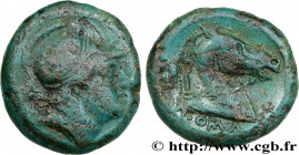 ROMAN REPUBLIC - ANONYMOUS
Type : Litra 
Date : c. 241-235 AC. 
Mint name / Town : Rome 
Metal : copper 
Diameter : 16  mm
Orientation dies : 9  h.
We...