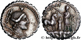 POSTUMIA
Type : Denier serratus 
Date : 81 AC. 
Mint name / Town : Rome 
Metal : silver 
Millesimal fineness : 950  ‰
Diameter : 18  mm
Orientation di...