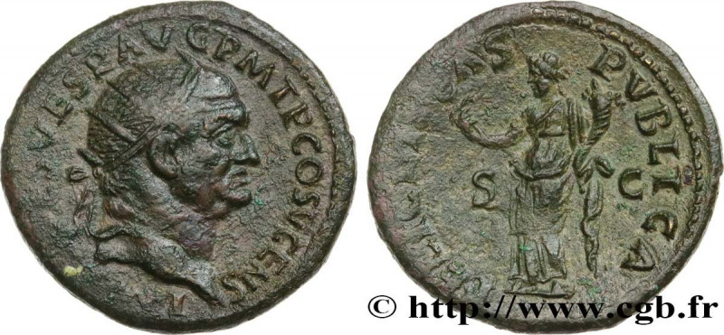 VESPASIAN
Type : Dupondius 
Date : 74 
Mint name / Town : Rome 
Metal : copper 
...