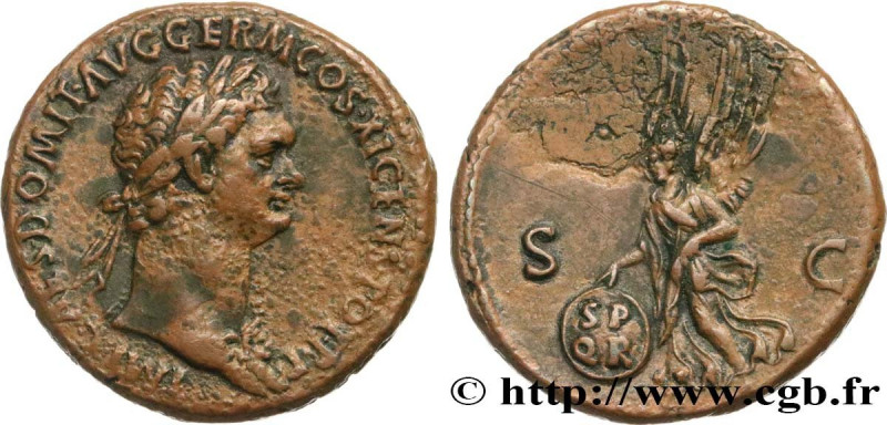 DOMITIANUS
Type : As 
Date : 85 
Mint name / Town : Rome 
Metal : copper 
Diamet...