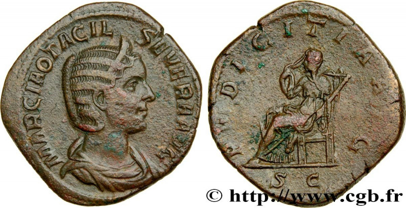 OTACILIA SEVERA
Type : Sesterce 
Date : 245 
Mint name / Town : Rome 
Metal : co...