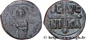 MICHAEL IV THE PAPHLAGONIAN
Type : Follis 
Date : c. 1040 
Mint name / Town : Constantinople 
Metal : copper 
Diameter : 26,5  mm
Orientation dies : 6...