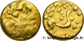 AMBIANI (Area of Amiens)
Type : Statère d'or biface au flan court 
Date : c. 80-50 AC. 
Mint name / Town : Amiens (80) 
Metal : gold 
Diameter : 16,5 ...