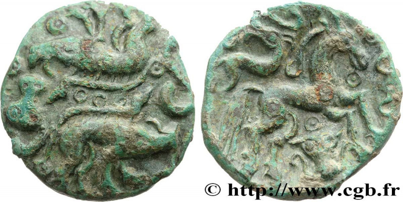 AMBIANI (Area of Amiens)
Type : Bronze aux sangliers affrontés 
Date : c. 60-40 ...