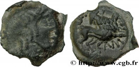 GALLIA - BITURIGES CUBI (Area of Bourges)
Type : Bronze CAMBIL 
Date : c. 60-50 AC. 
Metal : bronze 
Diameter : 18  mm
Orientation dies : 6  h.
Weight...