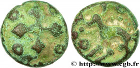 GALLIA BELGICA - SUESSIONES (Area of Soissons)
Type : Bronze au damier, “type de Villeneuve-Saint-Germain” 
Date : c. 60-50 AC. 
Metal : bronze 
Diame...