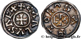 CHARLES II LE CHAUVE / THE BALD
Type : Denier  
Date : c. 854-855 
Date : n.d. 
Mint name / Town : Toulouse 
Metal : silver 
Diameter : 20,5  mm
Orien...