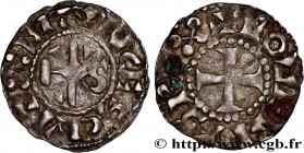 LOTHAIR
Type : Denier 
Date : c. 954-986 
Mint name / Town : Bourges 
Metal : silver 
Diameter : 21  mm
Orientation dies : 10  h.
Weight : 1,24  g.
Ob...