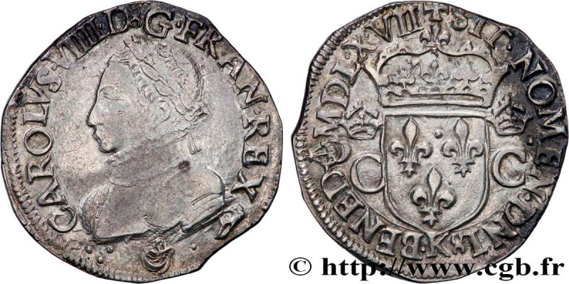 CHARLES IX
Type : Teston, 2e type 
Date : 1567 
Mint name / Town : Bordeaux 
Qua...