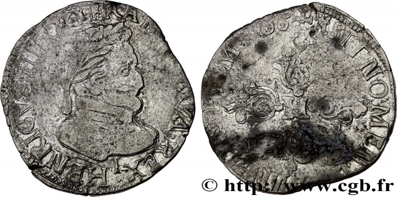 HENRY IV
Type : Demi-franc, type de Limoges 
Date : 1606 
Mint name / Town : Lim...