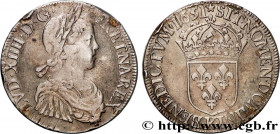 LOUIS XIV "THE SUN KING"
Type : Écu à la mèche longue 
Date : 1651 
Mint name / Town : Bordeaux 
Quantity minted : 15913 
Metal : silver 
Millesimal f...