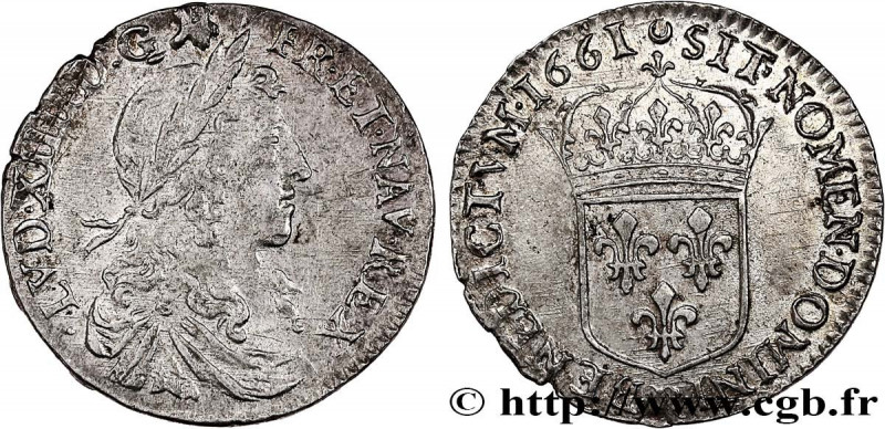 LOUIS XIV "THE SUN KING"
Type : Douzième d'écu au buste juvénile, 1er type 
Date...