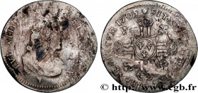 LOUIS XIV "THE SUN KING"
Type : Douzième d'écu aux huit L, 2e type 
Date : 1705 
Mint name / Town : Lyon 
Quantity minted : 17892 
Metal : silver 
Mil...
