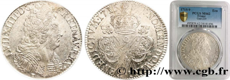 LOUIS XIV "THE SUN KING"
Type : Écu aux trois couronnes 
Date : 1715 
Mint name ...