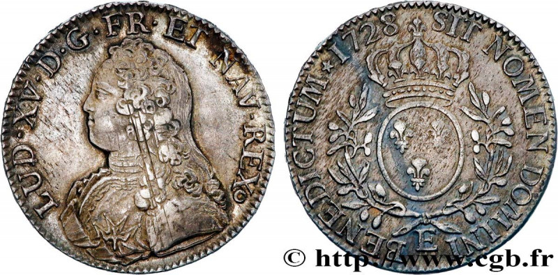 LOUIS XV THE BELOVED
Type : Écu dit “aux branches d'olivier” 
Date : 1728 
Mint ...