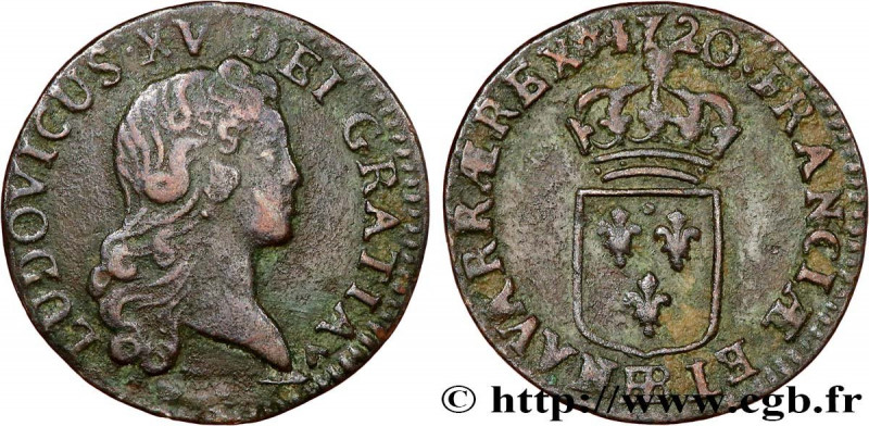 LOUIS XV THE BELOVED
Type : Liard au buste enfantin 
Date : 1720 
Mint name / To...