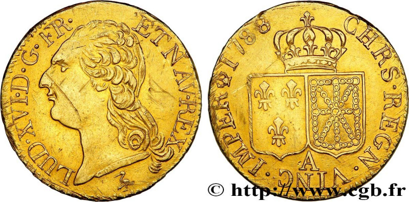 LOUIS XVI
Type : Louis d'or dit "aux écus accolés", faux en platine doré 
Date :...