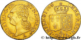 LOUIS XVI
Type : Louis d'or dit "aux écus accolés", faux en platine doré 
Date : 1788 
Mint name / Town : Paris 
Metal : platinum 
Millesimal fineness...