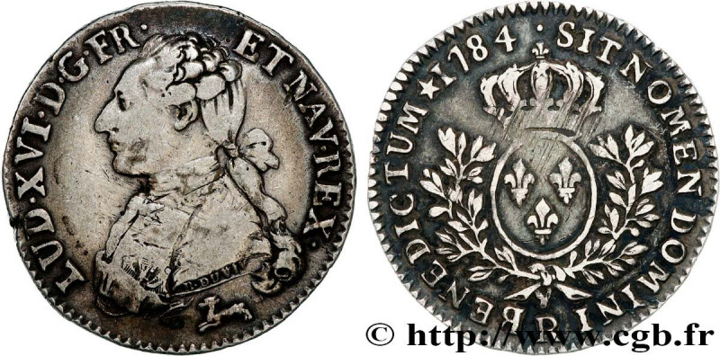 LOUIS XVI
Type : Cinquième d'écu dit "aux branches d'olivier" 
Date : 1784 
Mint...