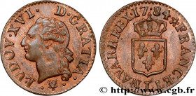 LOUIS XVI
Type : Liard dit "à l'écu" 
Date : 1784 
Mint name / Town : Bayonne 
Metal : copper 
Diameter : 21,5  mm
Orientation dies : 6  h.
Weight : 3...