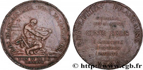 REVOLUTION COINAGE / CONFIANCE (MONNAIES DE…)
Type : Monneron de 5 sols à l'Hercule, frappe monnaie 
Date : 1792 
Mint name / Town : Birmingham, Soho ...