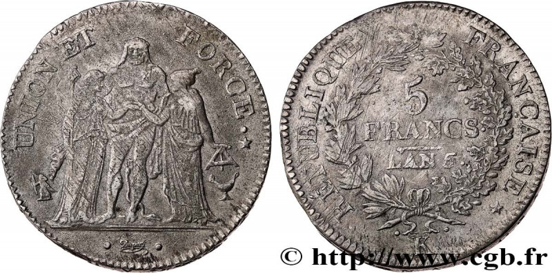 DIRECTOIRE
Type : 5 francs Union et Force, Union serré, avec glands intérieurs e...