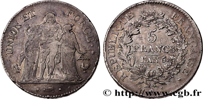 DIRECTOIRE
Type : 5 francs Union et Force, Union serré, avec glands intérieurs e...