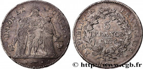 DIRECTOIRE
Type : 5 francs Union et Force, Union serré, avec glands intérieurs et gland extérieur 
Date : An 6/5 (1797-1798) 
Mint name / Town : Paris...