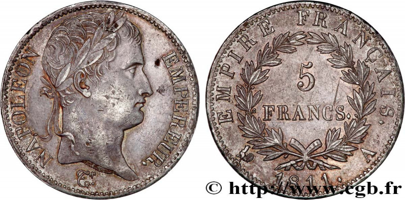 PREMIER EMPIRE / FIRST FRENCH EMPIRE
Type : 5 francs Napoléon Empereur, Empire f...