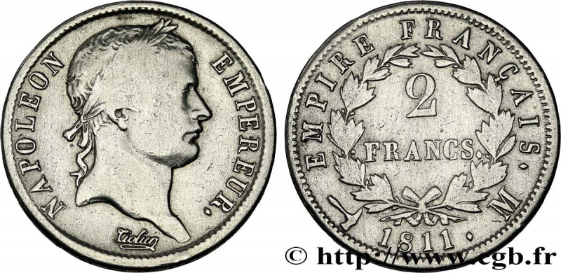 PREMIER EMPIRE / FIRST FRENCH EMPIRE
Type : 2 francs Napoléon Ier tête laurée, E...