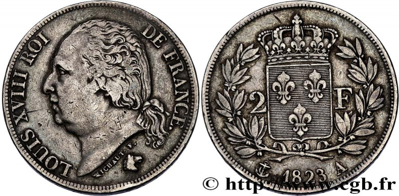 LOUIS XVIII
Type : 2 francs Louis XVIII 
Date : 1823 
Mint name / Town : Paris 
...