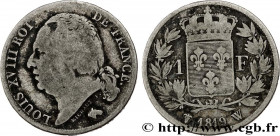 LOUIS XVIII
Type : 1 franc Louis XVIII 
Date : 1819 
Mint name / Town : Lille 
Quantity minted : 23505 
Metal : silver 
Millesimal fineness : 900  ‰
D...