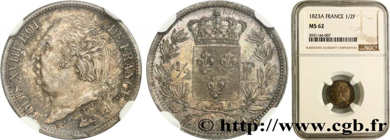 LOUIS XVIII
Type : 1/2 franc Louis XVIII 
Date : 1823 
Mint name / Town : Paris ...