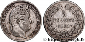 LOUIS-PHILIPPE I
Type : 5 francs Ier type Domard, tranche en relief 
Date : 1831 
Mint name / Town : Limoges 
Quantity minted : 501403 
Metal : silver...